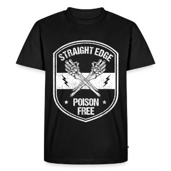 Straight Edge Végétalien, Anti-drogue, Punk - T-shirt Premium bio Homme - noir - Devant - Nico (187cm)