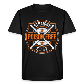 Straight Edge Végétalien, Anti-drogue, Punk - T-shirt Premium bio Homme - noir - Devant - Nico (187cm)