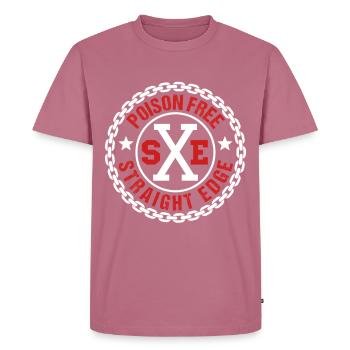 Straight Edge Végétalien, Anti-drogue, Punk - T-shirt Premium bio Homme - mauve - Devant - Nico (187cm)