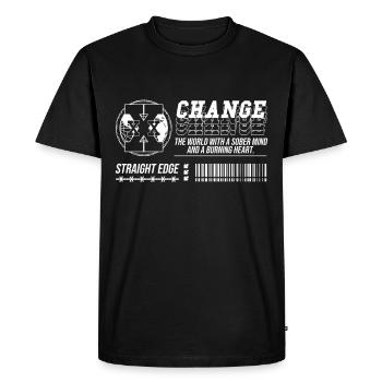 Straight Edge Végétalien, Anti-drogue, Punk - T-shirt Premium bio Homme - noir - Devant - Nico (187cm)