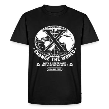 Straight Edge Végétalien, Anti-drogue, Punk - T-shirt Premium bio Homme - noir - Devant - Nico (187cm)