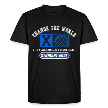 Straight Edge Végétalien, Anti-drogue, Punk - T-shirt Premium bio Homme - noir - Devant - Nico (187cm)