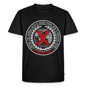 Straight Edge Végétalien, Anti-drogue, Punk - T-shirt Premium bio Homme - noir - Devant - Nico (187cm)