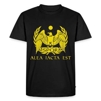 Alea iacta est Rome Roma SPQR - T-shirt Premium bio Homme - noir - Devant - Nico (187cm)