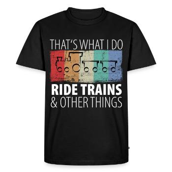Train Railway Railway Trains Train drivers - Men's Premium Organic T-Shirt - black - Front - Nico (187cm)