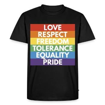 LGBTQ+ - T-shirt Premium bio Homme - noir - Devant - Nico (187cm)