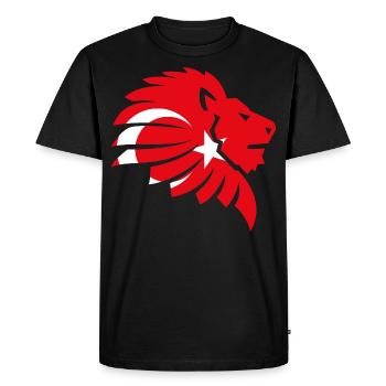 Turquie drapeau Lion Türkiye en croissant cadeau - T-shirt Premium bio Homme - noir - Devant - Nico (187cm)