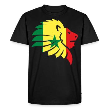 Drapeau du Sénégal Cap Vert Dakar Lion Africa Gift - T-shirt Premium bio Homme - noir - Devant - Nico (187cm)