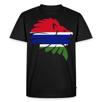 Drapeau de la Gambie Cadeau Lion d'Afrique - T-shirt Premium bio Homme - noir - Devant - Nico (187cm)
