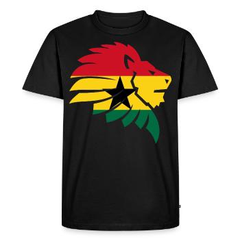 Ghana Flag Africa Lion Accra Nkran Gift - Men's Premium Organic T-Shirt - black - Front - Nico (187cm)