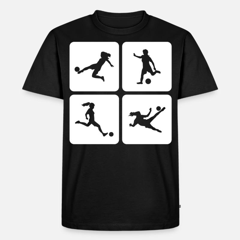 Frauenfußball - Männer Premium Bio T-Shirt - Schwarz