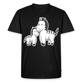 Zèbre Mère Enfant Cadeau Animaux Fête Cadeau Bande Dessinée - T-shirt Premium bio Homme - noir - Devant - Nico (187cm)
