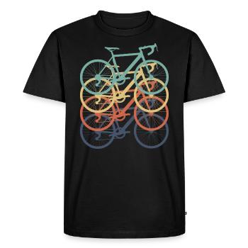 Roue de vélo de route cadeau vintage rétro vélo - T-shirt Premium bio Homme - noir - Devant - Nico (187cm)