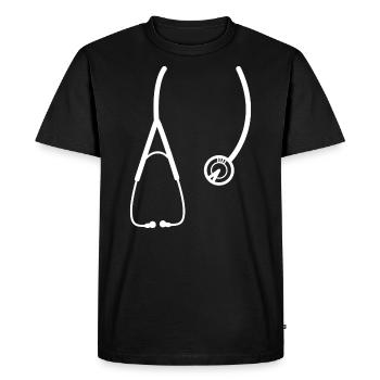 Médecin stéthoscope cadeau Docteur Dr Médecins Médecins - T-shirt Premium bio Homme - noir - Devant - Nico (187cm)