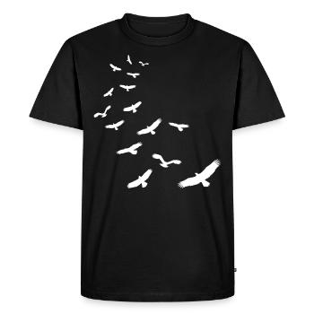 Troupeau d'oiseaux oiseaux cadeau nature mouche animaux - T-shirt Premium bio Homme - noir - Devant - Nico (187cm)