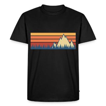 Nature rétro de cadeau géométrique forêt montagne montagnes - T-shirt Premium bio Homme - noir - Devant - Nico (187cm)