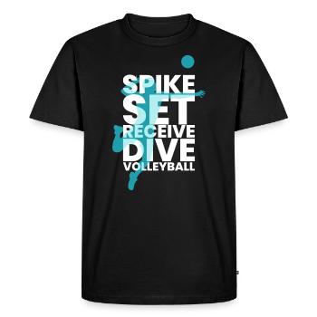 volley-ball - T-shirt Premium bio Homme - noir - Devant - Nico (187cm)
