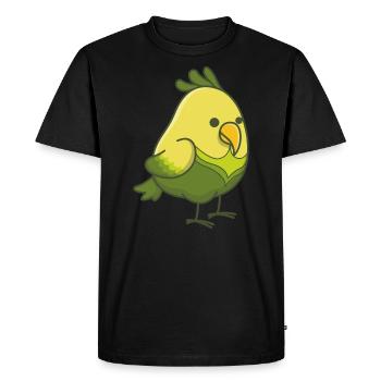 Oiseau Oiseau Perroquet Kawaii Perruche Animal - T-shirt Premium bio Homme - noir - Devant - Nico (187cm)