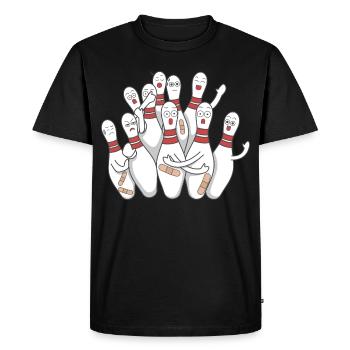 Quilles bowling - T-shirt Premium bio Homme - noir - Devant - Nico (187cm)