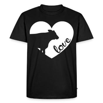 Vache vaches amour coeur cadeau fermier agriculture - T-shirt Premium bio Homme - noir - Devant - Nico (187cm)