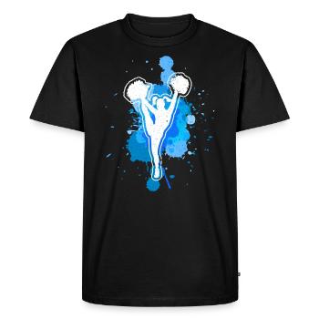 Cheerleader Cheerleading Gift Pompoms Gymnastique - T-shirt Premium bio Homme - noir - Devant - Nico (187cm)