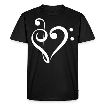 Clef Bass Clef Gift Violin Music - Men's Premium Organic T-Shirt - black - Front - Nico (187cm)