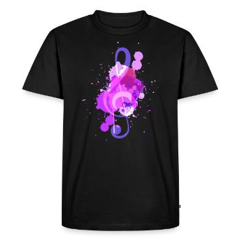 Musicien cadeau clef triple clé - T-shirt Premium bio Homme - noir - Devant - Nico (187cm)