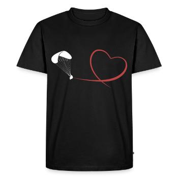 Paragliding paraglider gift heart fly flight - Men's Premium Organic T-Shirt - black - Front - Nico (187cm)