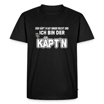 Le capitaine a toujours raison et je suis le capitaine - T-shirt Premium bio Homme - noir - Devant - Nico (187cm)