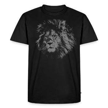 Lion - T-shirt Premium bio Homme - noir - Devant - Nico (187cm)