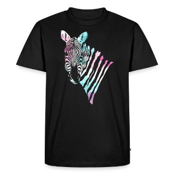 Zèbre zèbres cadeau rayures afrique néon animal - T-shirt Premium bio Homme - noir - Devant - Nico (187cm)