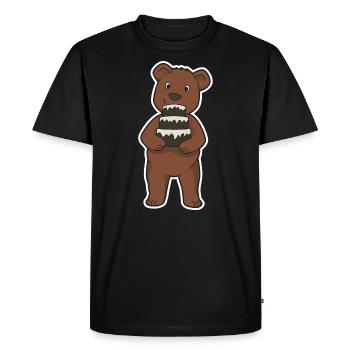 Gâteau d'ours cuisson cadeau bande dessinée tarte boulangerie - T-shirt Premium bio Homme - noir - Devant - Nico (187cm)