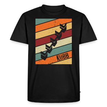 Kubb retro vintage viking chess - Men's Premium Organic T-Shirt - black - Front - Nico (187cm)