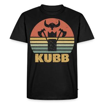 Kubb retro vintage viking chess - Men's Premium Organic T-Shirt - black - Front - Nico (187cm)
