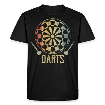 Dart retro - Men's Premium Organic T-Shirt - black - Front - Nico (187cm)