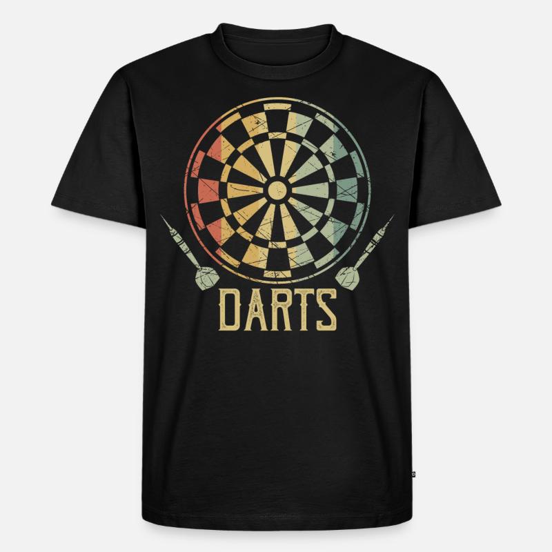 Dart Retro - Männer Premium Bio T-Shirt - Schwarz