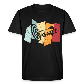 Dart Retro Player Gift Arrow Darter Disc - Men's Premium Organic T-Shirt - black - Front - Nico (187cm)