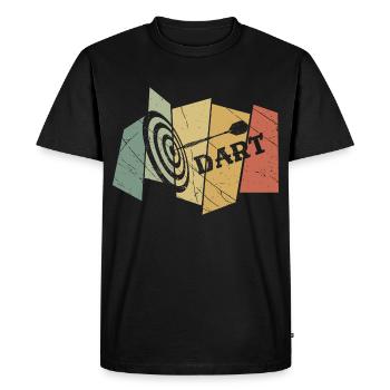 Dart Retro - Men's Premium Organic T-Shirt - black - Front - Nico (187cm)