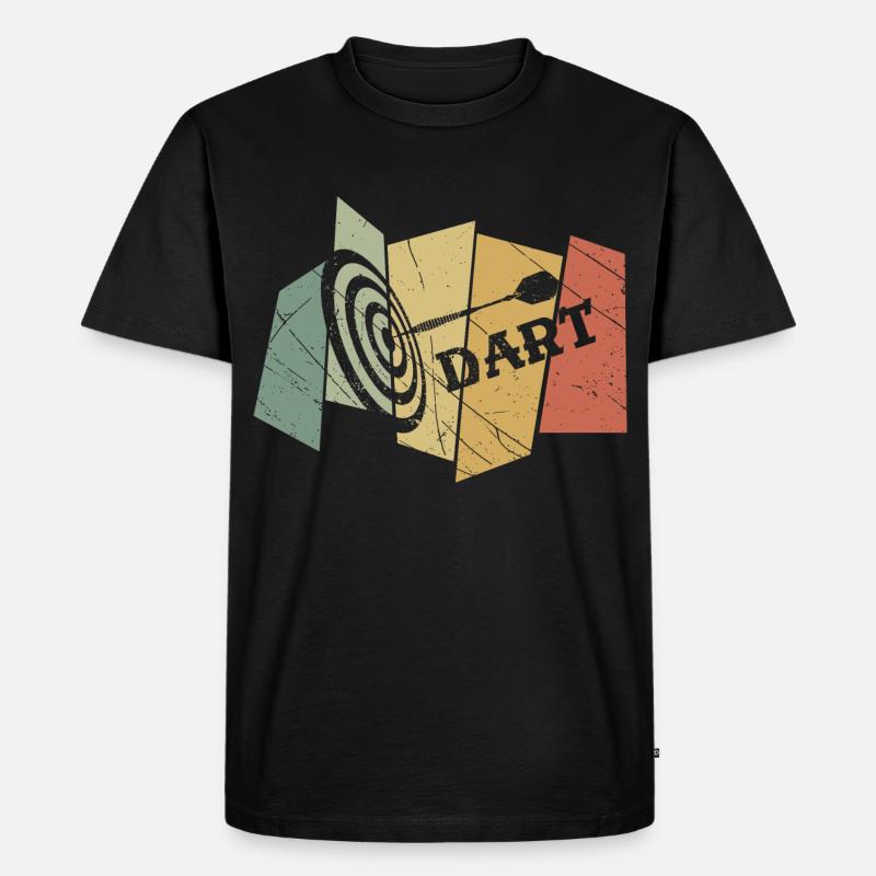 Dart Retro - Männer Premium Bio T-Shirt - Schwarz