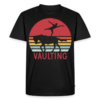 Vaulting retro riding horse gift Volti - Men's Premium Organic T-Shirt - black - Front - Nico (187cm)