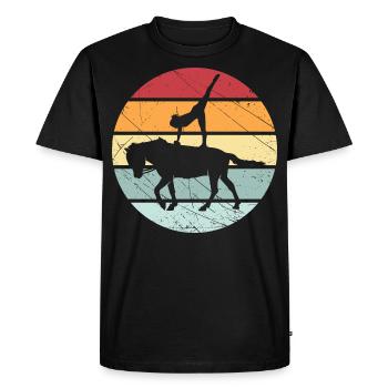 Vaulting retro riding horse gift Volti - Men's Premium Organic T-Shirt - black - Front - Nico (187cm)