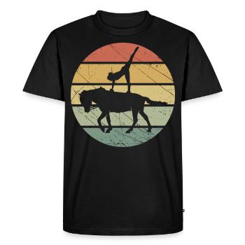 Vaulting retro riding horse gift Volti - Men's Premium Organic T-Shirt - black - Front - Nico (187cm)