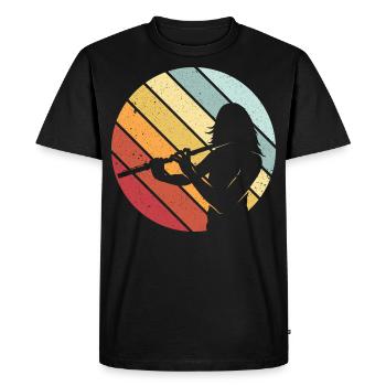 Flute instrument cadeau flûtiste orchestre retro - T-shirt Premium bio Homme - noir - Devant - Nico (187cm)
