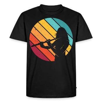 Flute instrument cadeau flûtiste orchestre retro - T-shirt Premium bio Homme - noir - Devant - Nico (187cm)