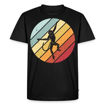 Monkey retro - Men's Premium Organic T-Shirt - black - Front - Nico (187cm)
