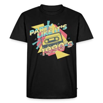 90s Nineties retro party gift cult 90 - Men's Premium Organic T-Shirt - black - Front - Nico (187cm)
