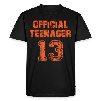 13ème cadeau d'anniversaire - T-shirt Premium bio Homme - noir - Devant - Nico (187cm)
