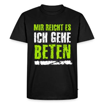 Beter, beten, Anbeten,Christliche Sprüche,Jesus - Männer Premium Bio T-Shirt - Schwarz - Vorne - Nico (187cm)