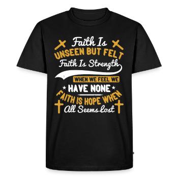 Chrétien chrétien croyant - T-shirt Premium bio Homme - noir - Devant - Nico (187cm)