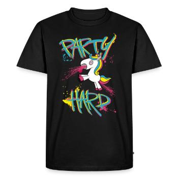 Party hard unicorn unicorn - T-shirt Premium bio Homme - noir - Devant - Nico (187cm)